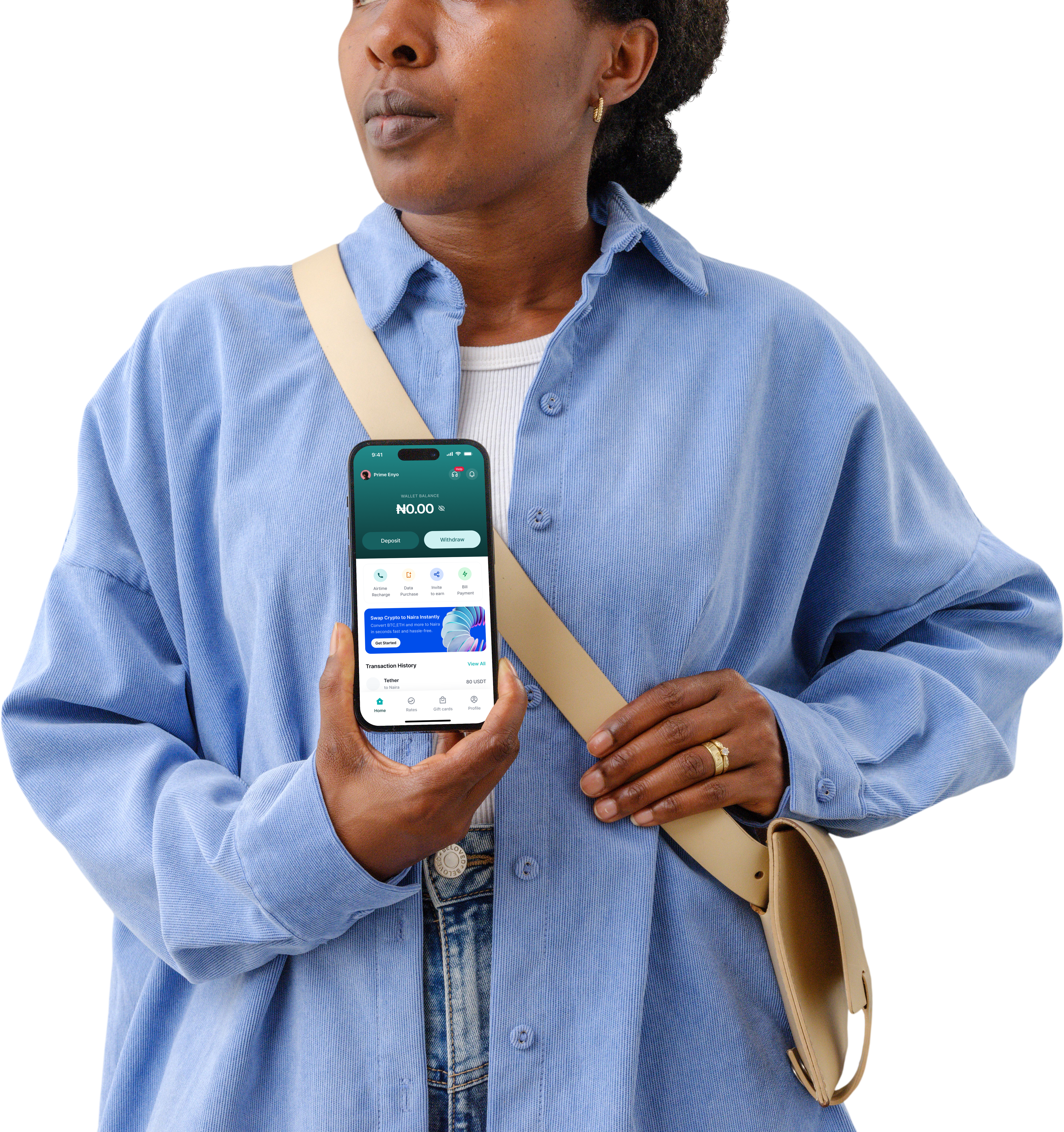 Person using Conzo app